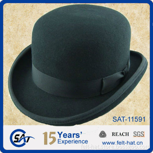 fashion 100% wool felt bowler hats for men